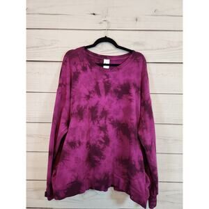 All In Motion Women Purple Tie Dye Print Long Sleeve Pullover Sweatshirt Size 3X